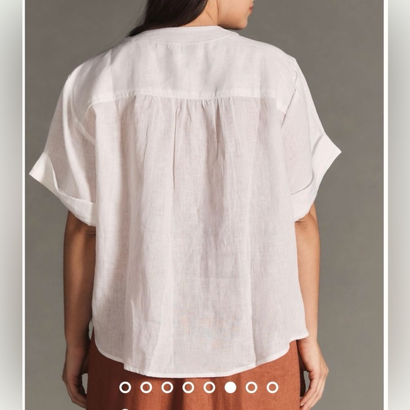 Anthropologie White Linen Pilcro Top - Picture 3 of 4